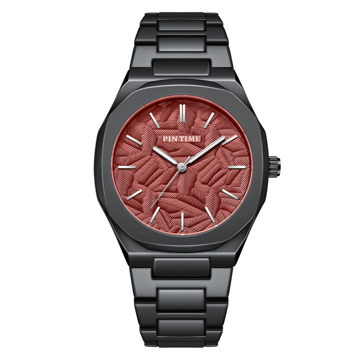 Alternate view: Men's palm leaf embossed watch