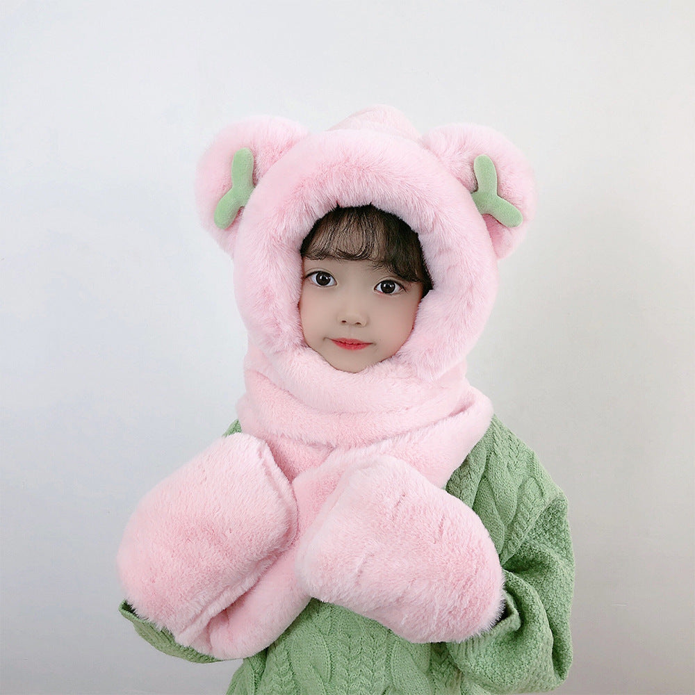 Kids hat scarf gloves set