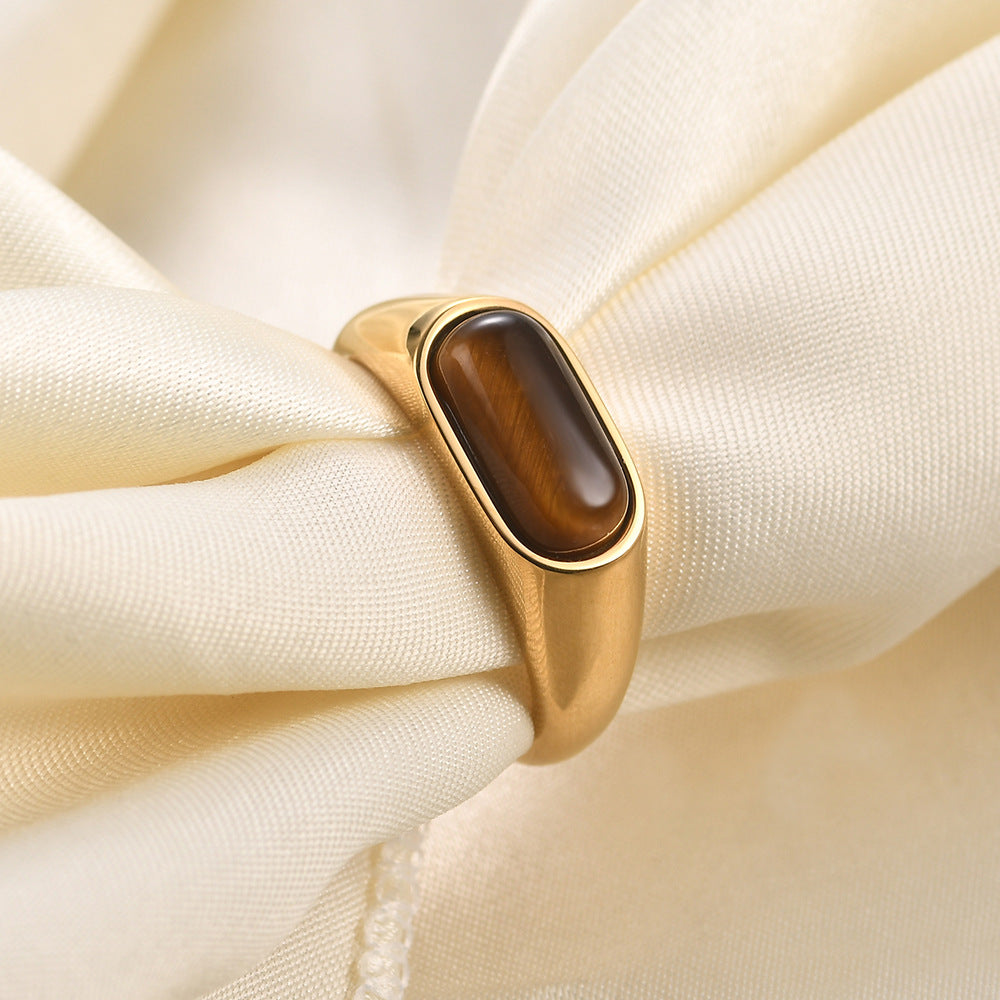 Women's natural stone ring