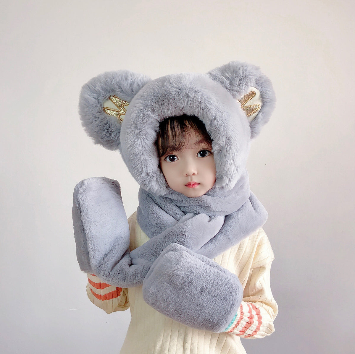 Kids hat scarf gloves set