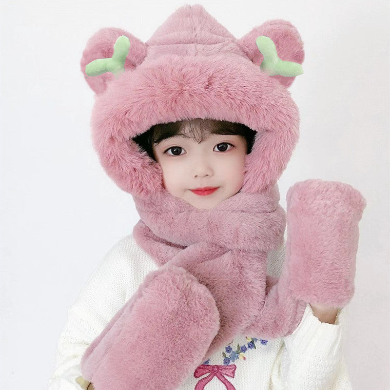 Kids hat scarf gloves set