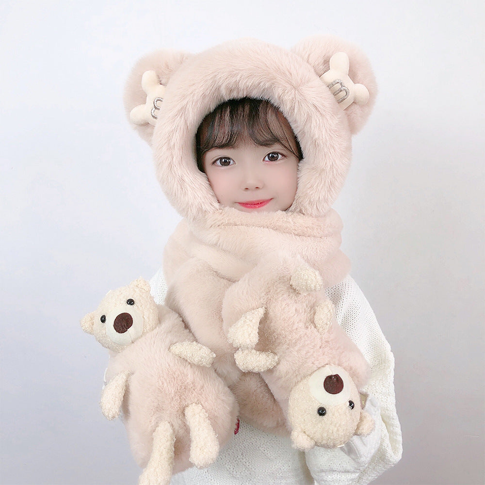 Kids hat scarf gloves set