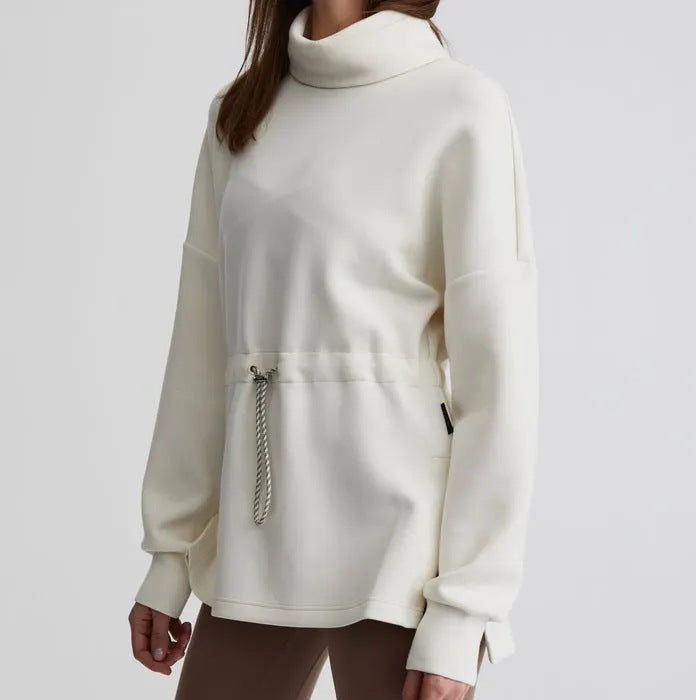 Women's white long-sleeve workout top