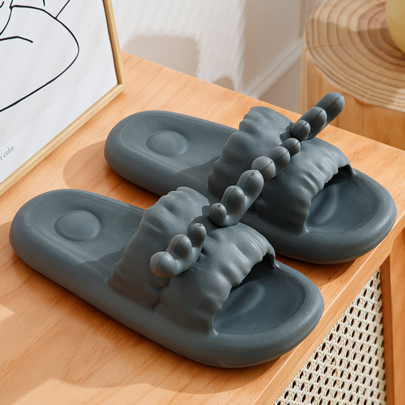 Women's dark gray horn slippers