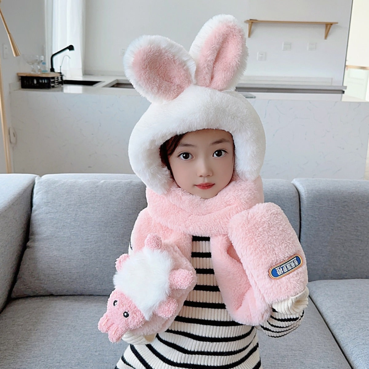 Kids hat scarf gloves set