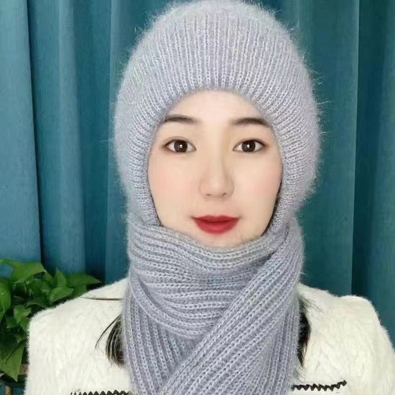 Unisex gray hat & scarf combo