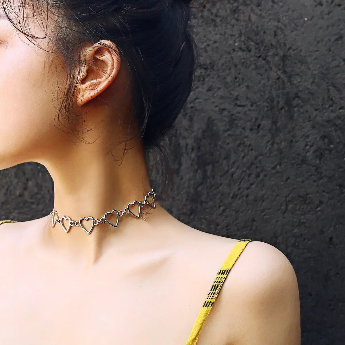 Alternate view: Women's goth metal necklace