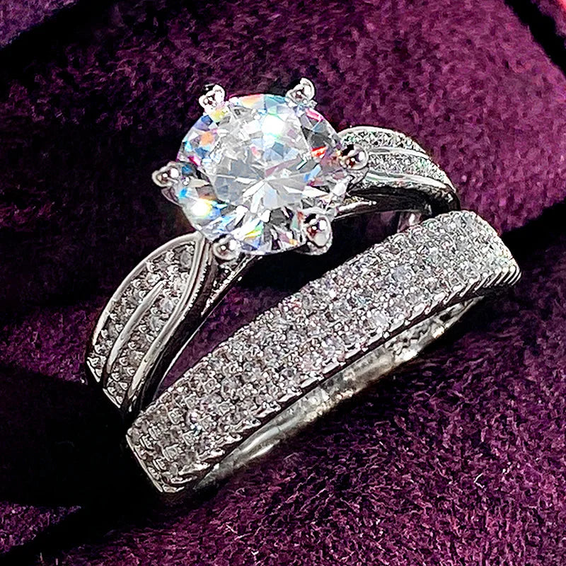 Alternate view: Women's square zirconia ring
