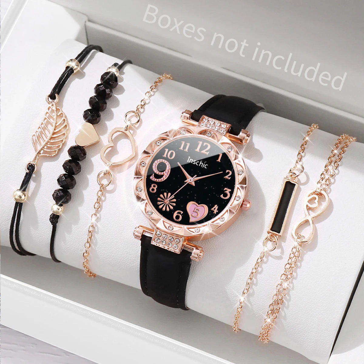 Heart watch and leaf bracelet set - view 7