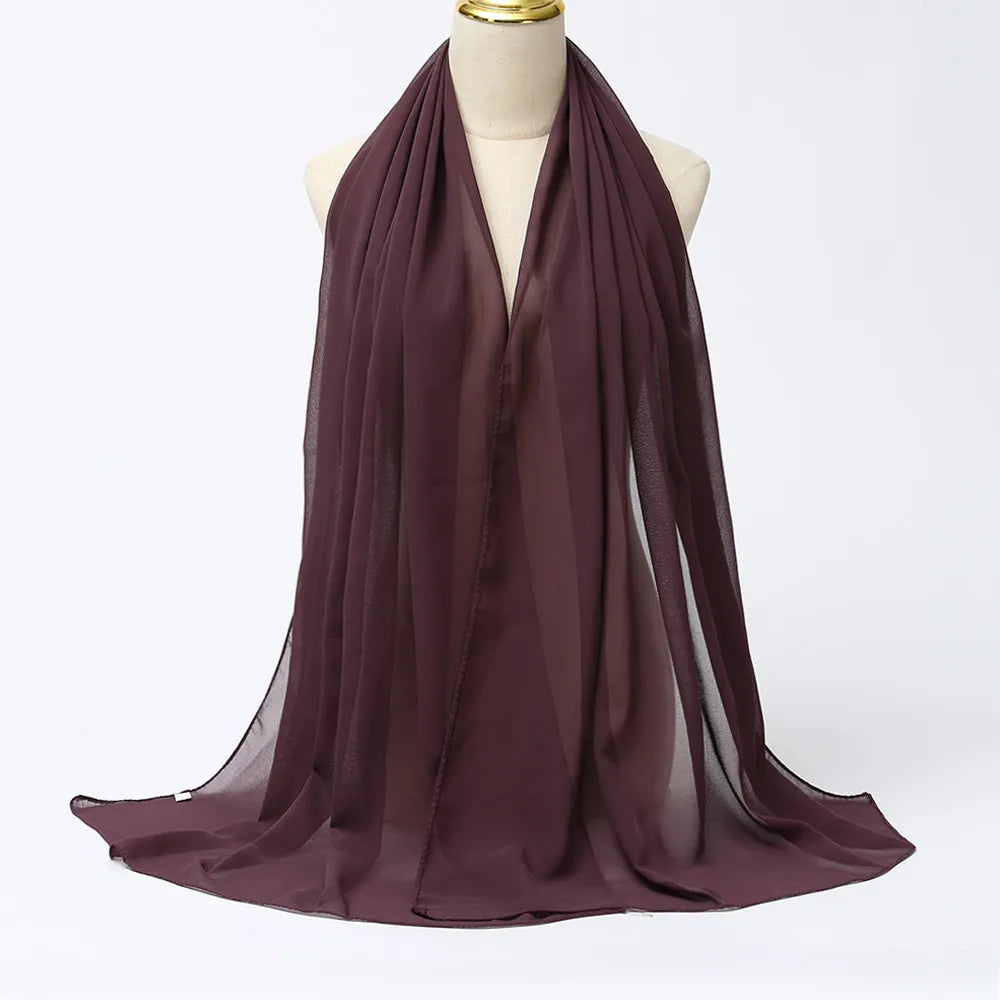 Women's gentian violet chiffon hijab scarf