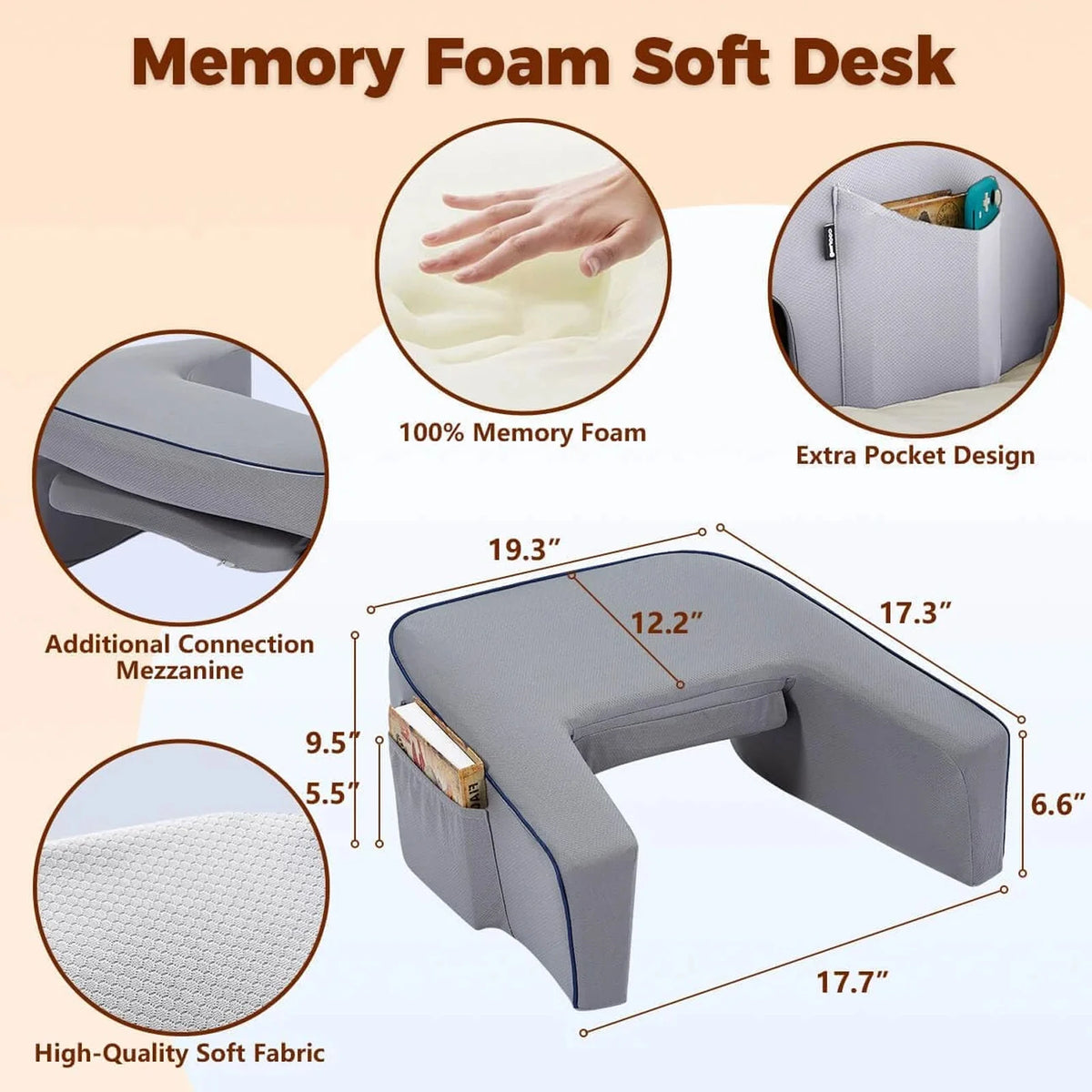 Alternate view: Memory foam lap pillow