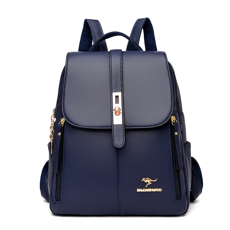 Girls dark blue vintage backpack