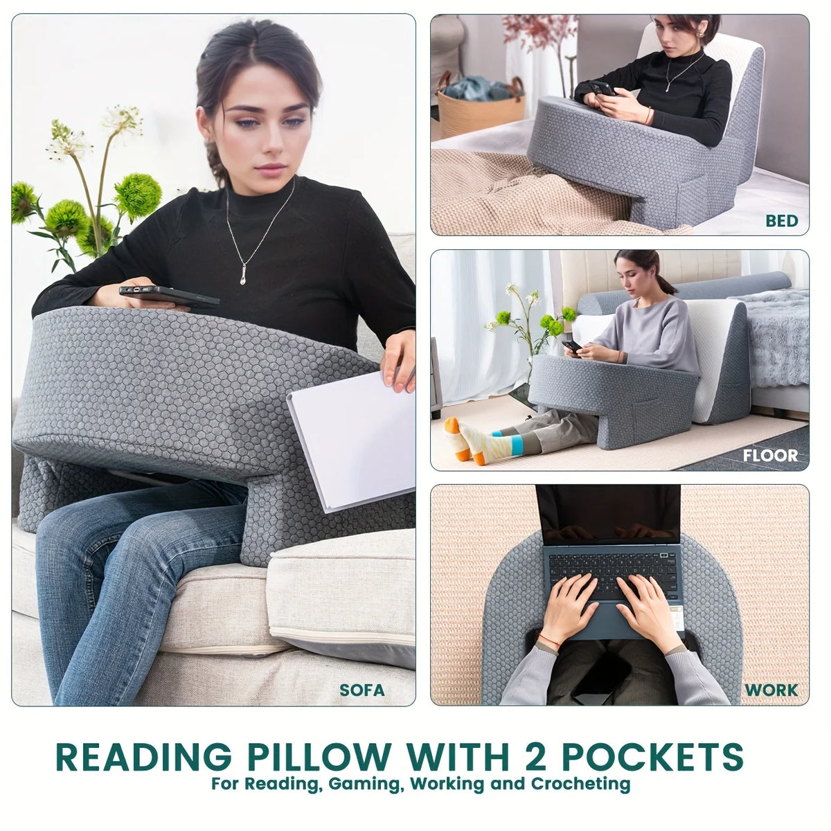 Alternate view: Reading arm rest pillow