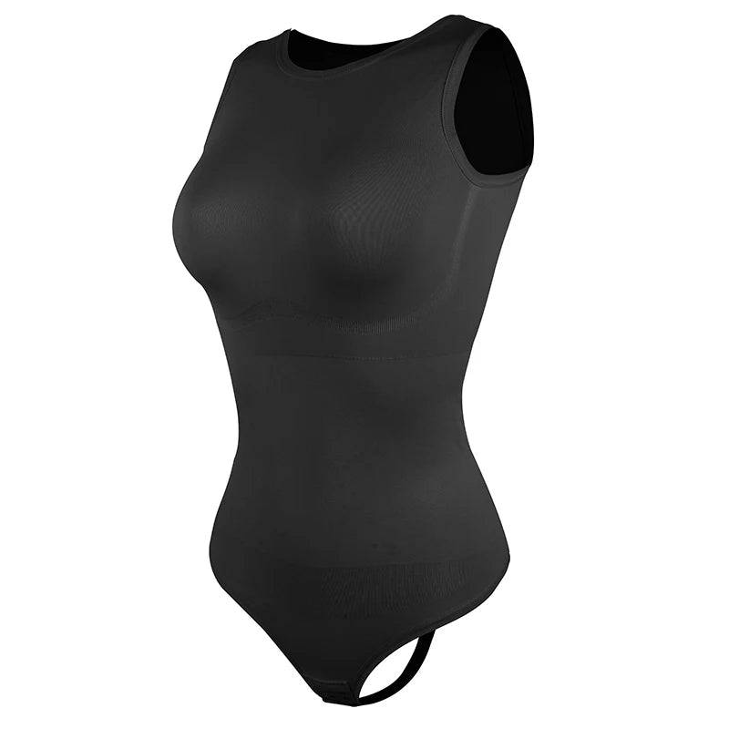 Women's black shapewear bodysuit tank