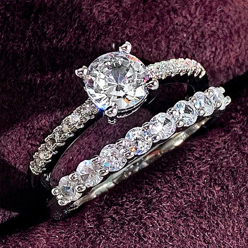 Alternate view: Women's square zirconia ring