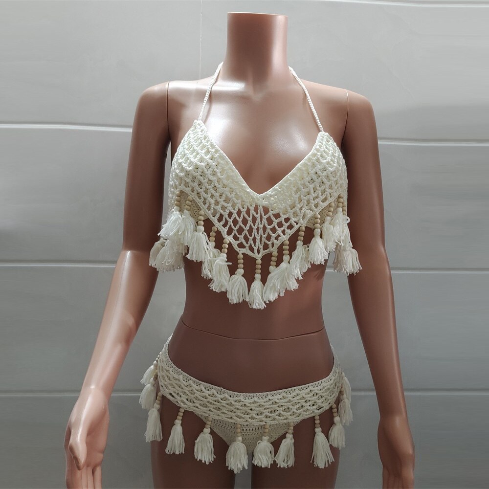 Women's white bikini set