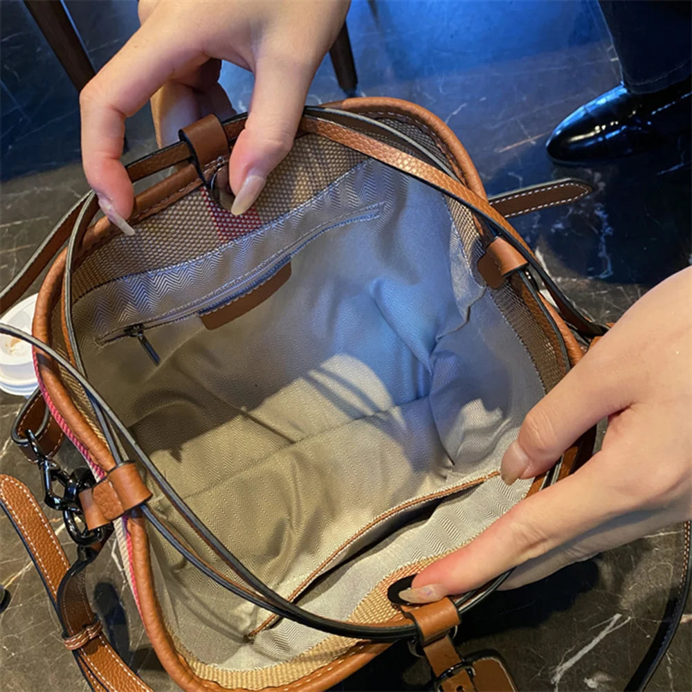 Alternate view: Women's plaid canvas bag
