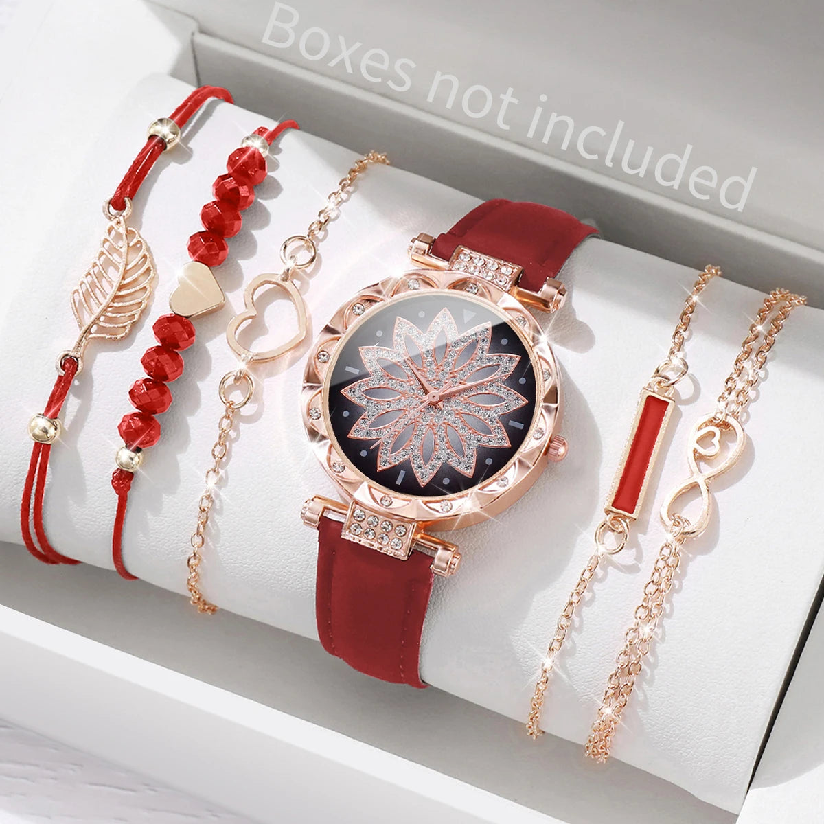 Heart watch and leaf bracelet set - view 3