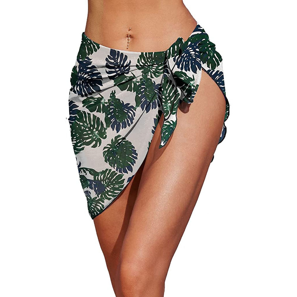 Women's leaf sheer beach cover up