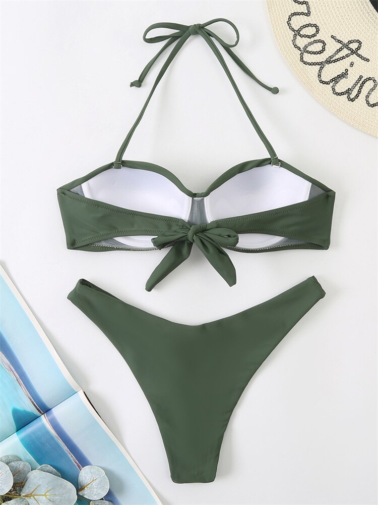 Alternate view: Women's solid push up bikini set