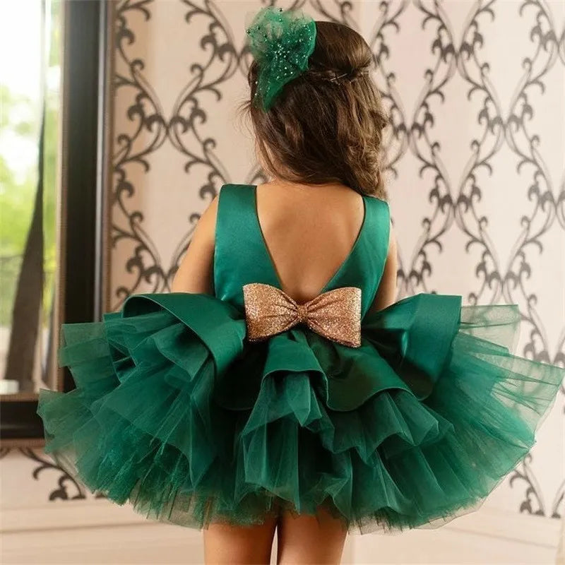 Girls toddler girl dress with big bow