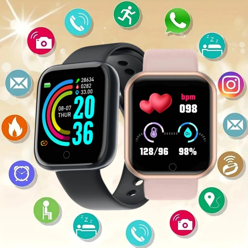 Square fitness tracker smart watch - view 1