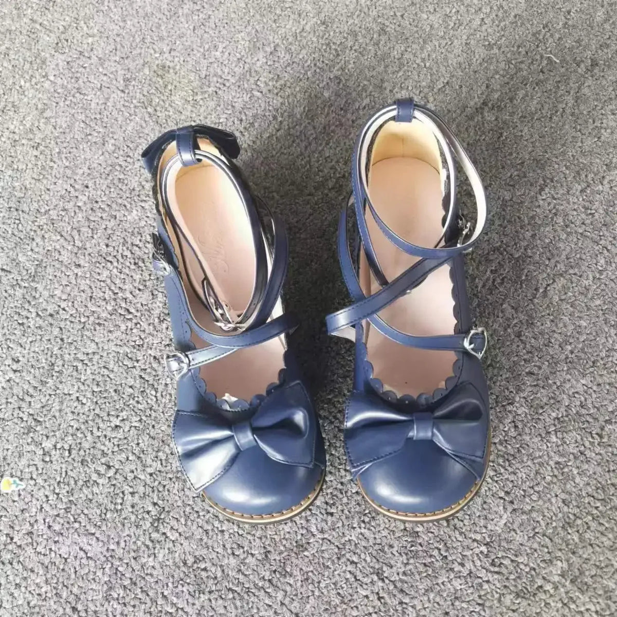 Women's blue lolita flats