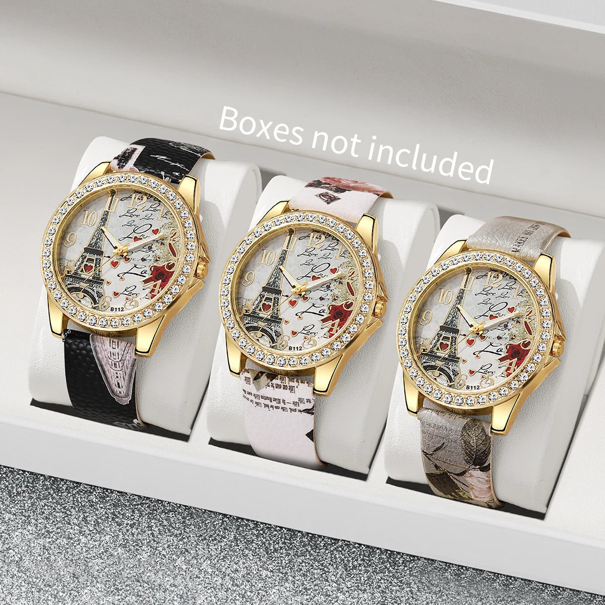 Rhinestone flower watch and bracelet set - view 3