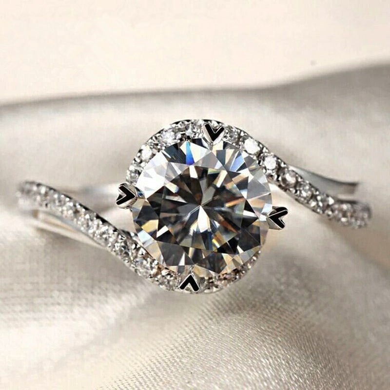Alternate view: Women's zircon wedding ring