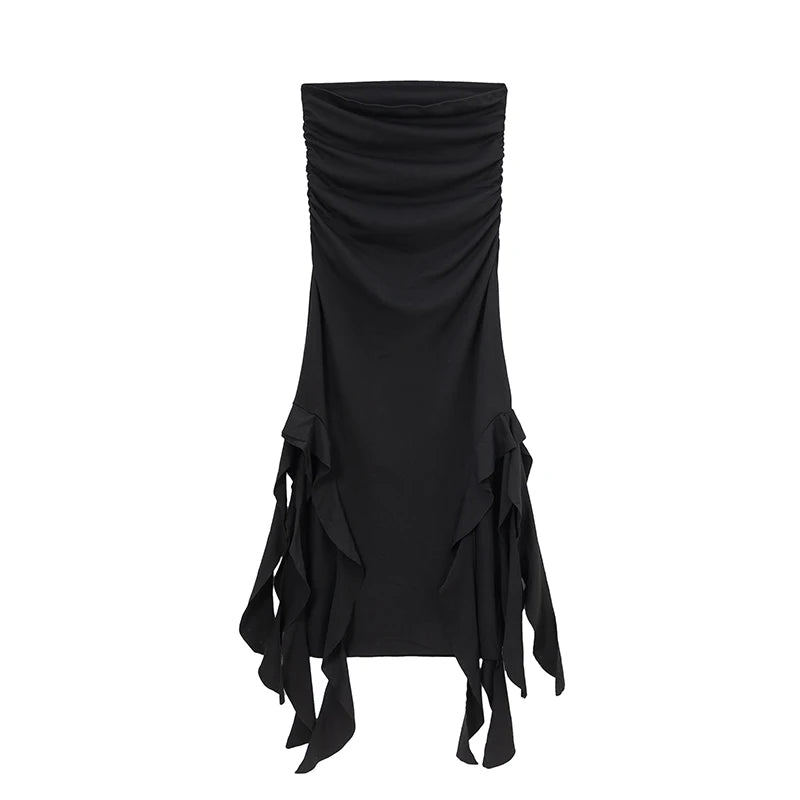 Women's black one shoulder dress
