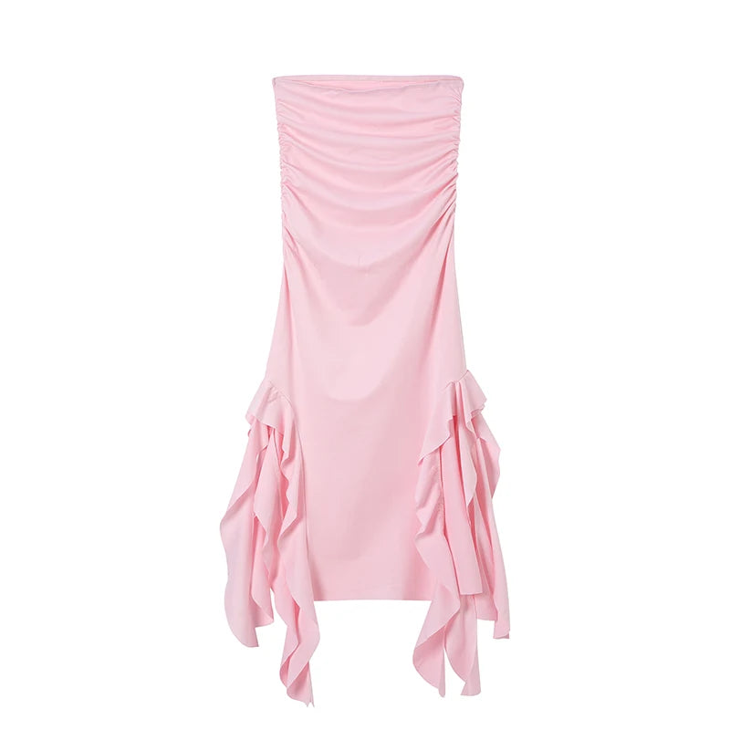 Women's pink one shoulder dress