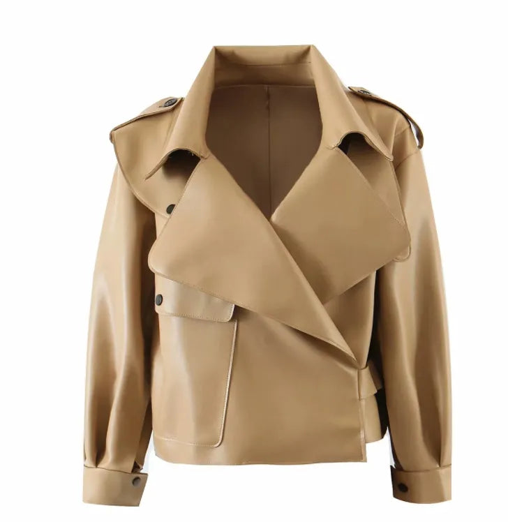 Women's khaki coat full sleeves