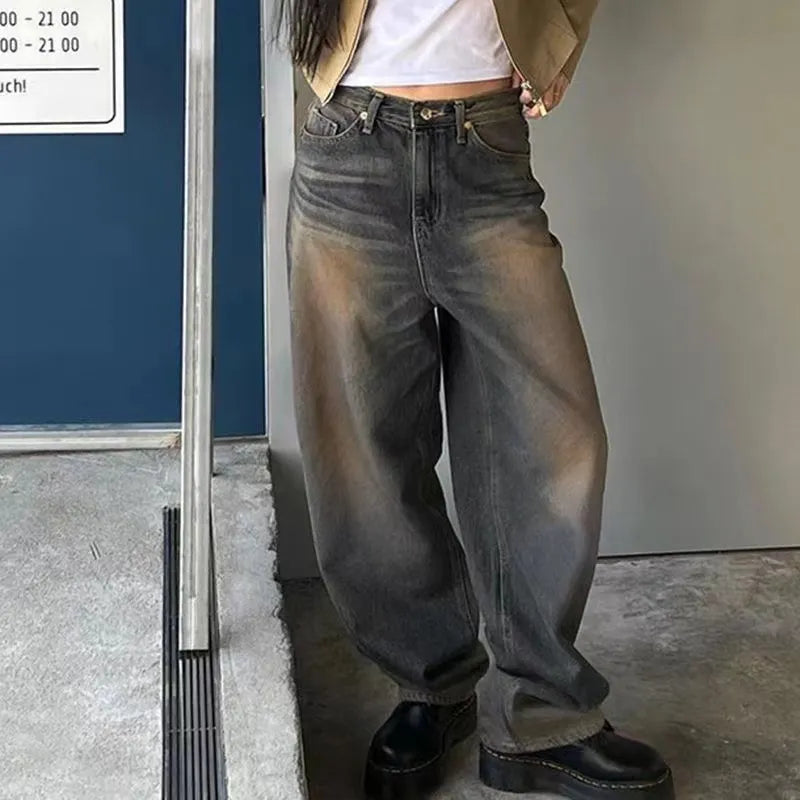 Women's blue yk korean baggy jeans