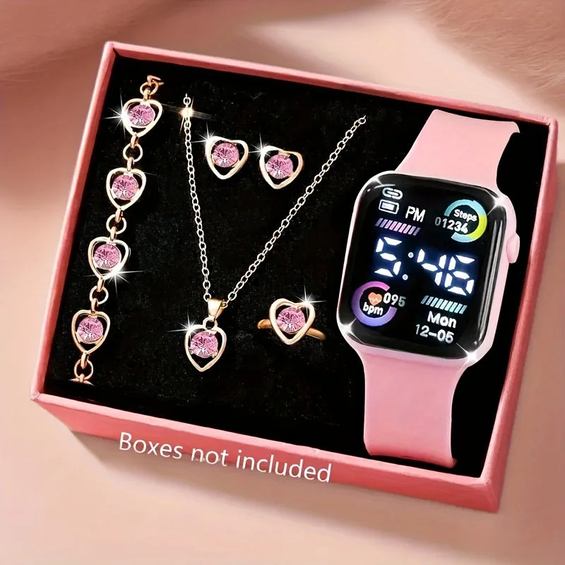Digital watch and jewelry gift set - view 1