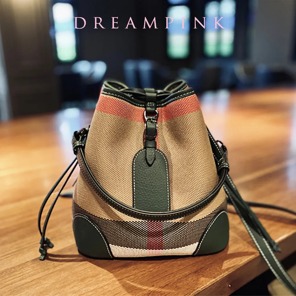 Women's plaid canvas bag