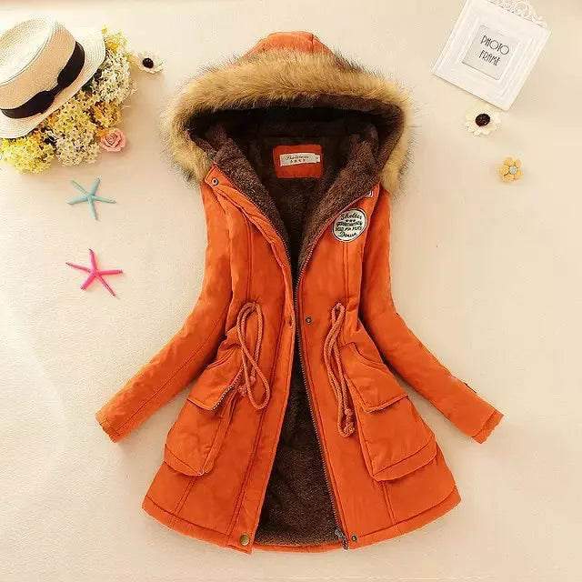 Women's orange winter jackets & coats