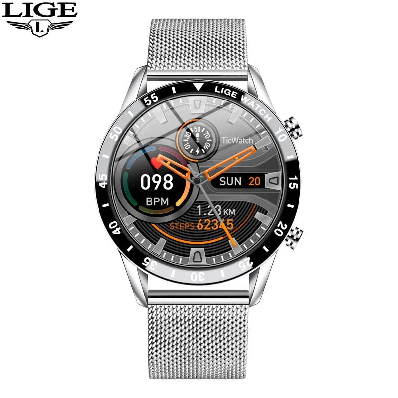Unisex silver smart watch