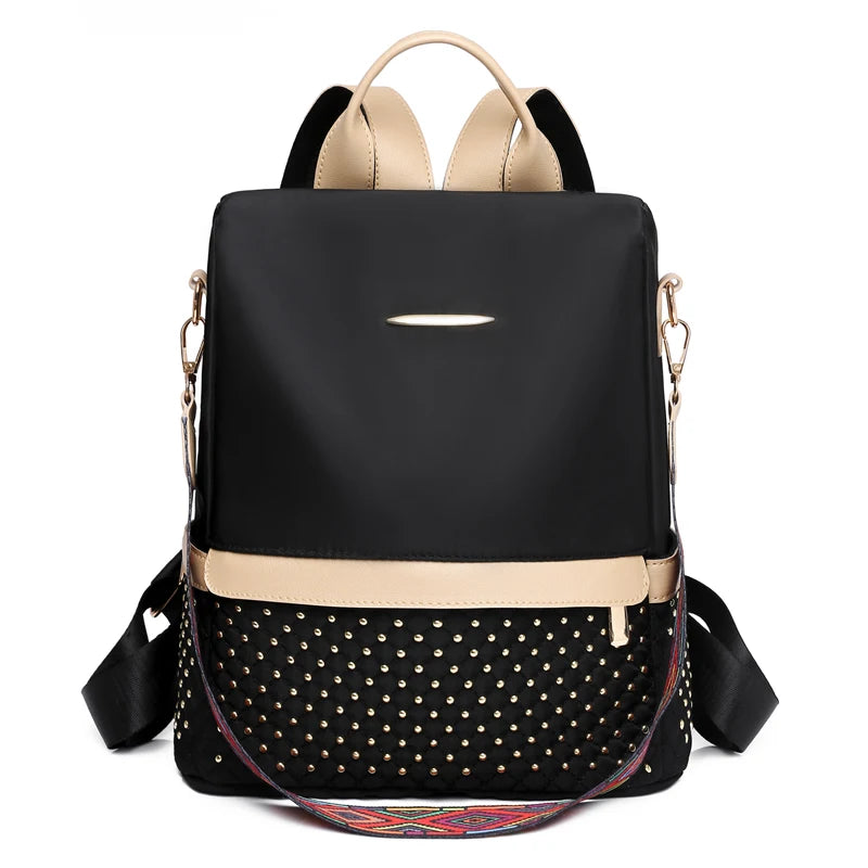 Women's black oxford anti backpack