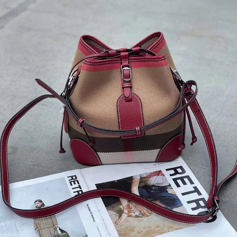 Women's red canvas bag