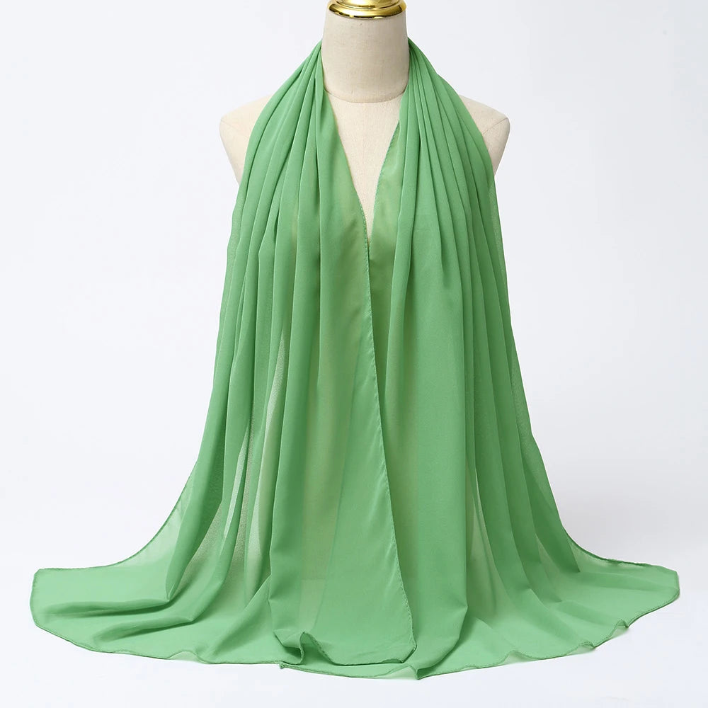 Women's summer bamboo chiffon hijab scarf