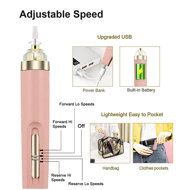 Unisex 5 in 1 electric nail drill