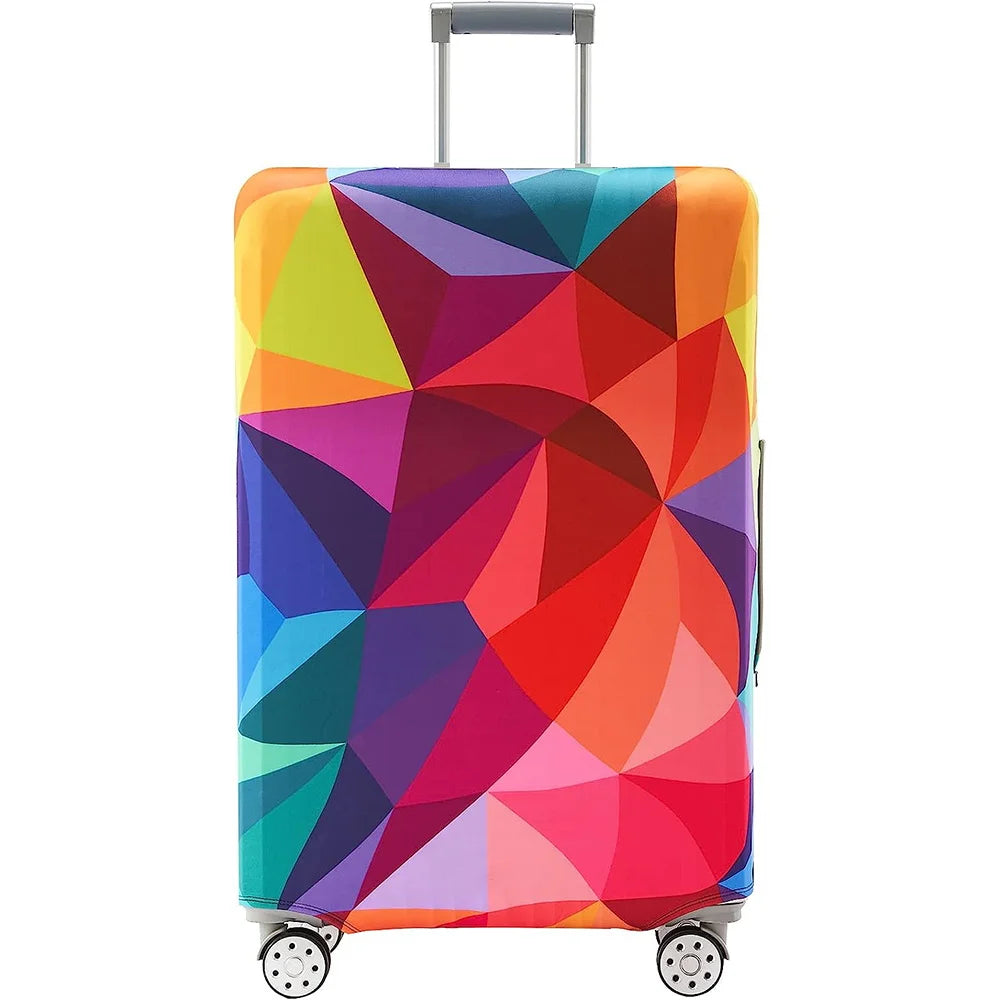 Elastic colorful geometry luggage cover