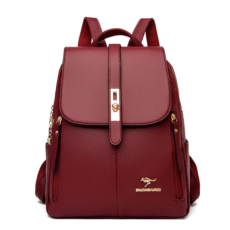 Girls burgundy vintage backpack