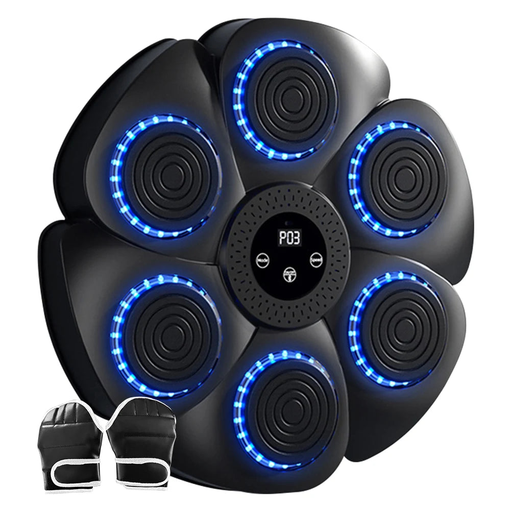 Smart black with gloves music boxing machine