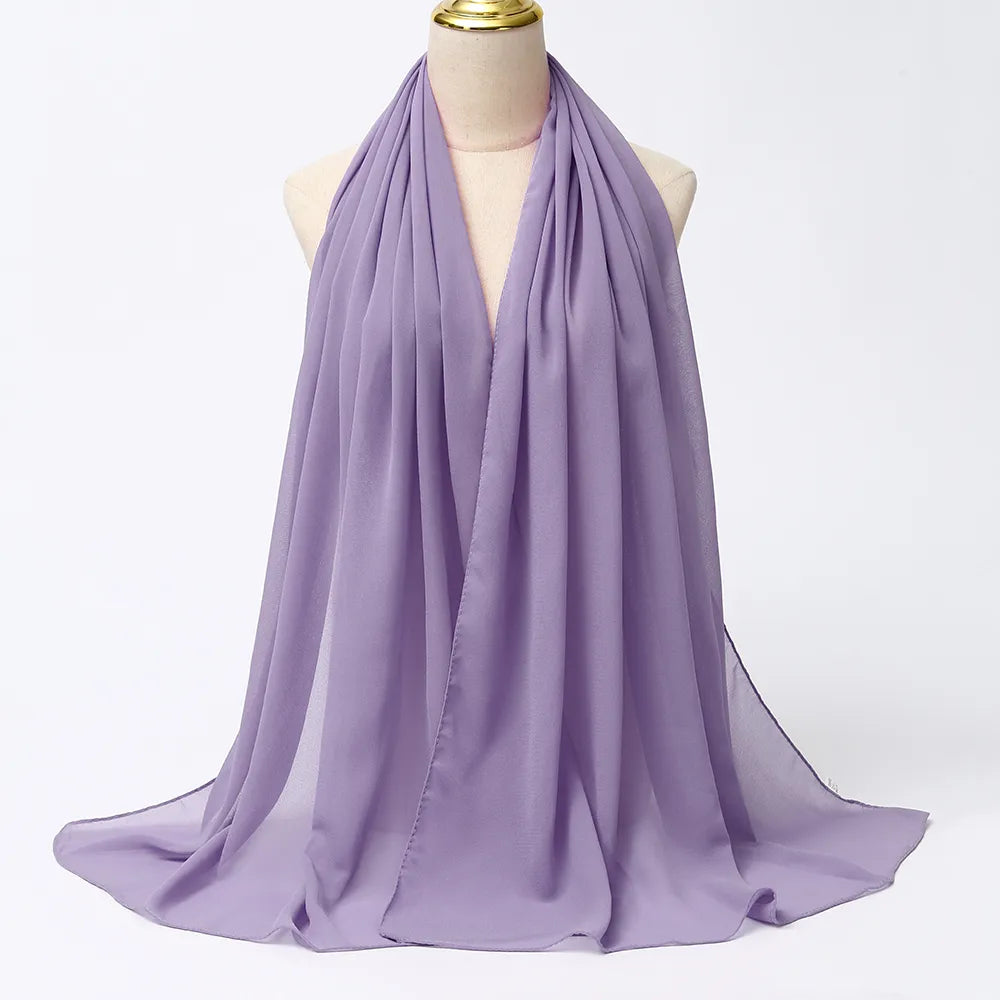Women's lavender purple chiffon hijab scarf