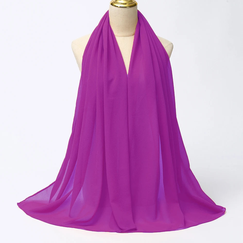 Women's aster flower chiffon hijab scarf