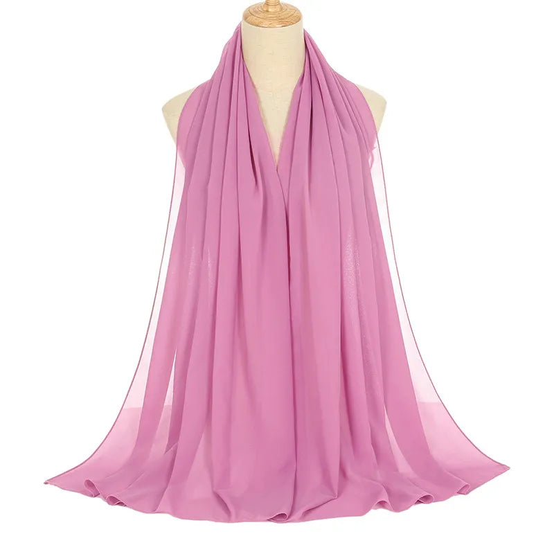 Women's purple pink chiffon hijab scarf