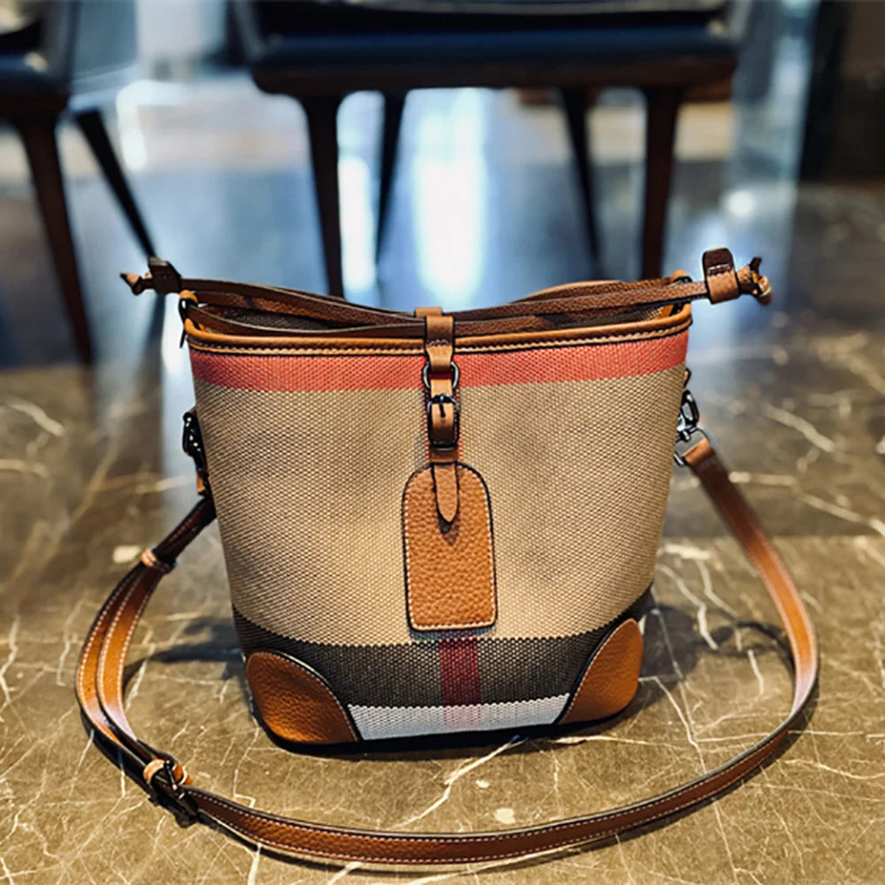 Alternate view: Women's plaid canvas bag