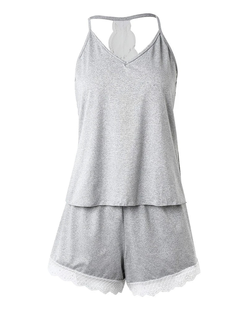 Alternate view: Women's crochet lace pajama set