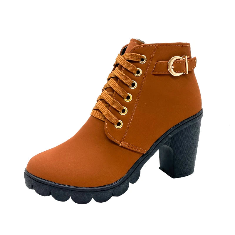 Women's khaki lace up pumps